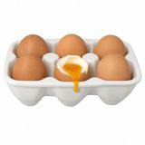MamboCat CREME Eiersdoos in Crème-wit van porselein voor 6 eieren – 24302163