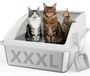 Merkloos Kattenbak Roestvrij staal 60 liter Lekvrij Zilvergrijs 71 x 51 x 31 cm