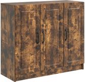 vidaXL Dressoir Gerookt eiken 89 x 34,5 x 77 cm Bewerkt hout