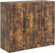 vidaXL Dressoir Gerookt eiken 89 x 34,5 x 77 cm Bewerkt hout