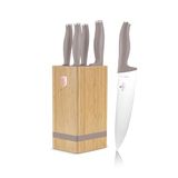 Berlinger Haus - 2974 - 6 delige messenset op bamboe houten standaard - Taupe Collection