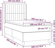 vidaXL Boxspringbed met matras en LED-verlichting, taupekleurig, 100x200 cm, gestoffeerd