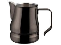 ILSA Evolution Melkkannetje voor cappuccino en latte art, roestvrij staal 18/10, zwart, 6 kopjes, inhoud 50 cl