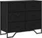 vidaXL Ladekast - 6-Lade - Zwart Eiken - 91 x 35,5 x 74,5 cm