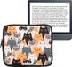 kwmobile Universele Cover voor eReader - Neopreen hoesje Katten design oranje / zwart / wit