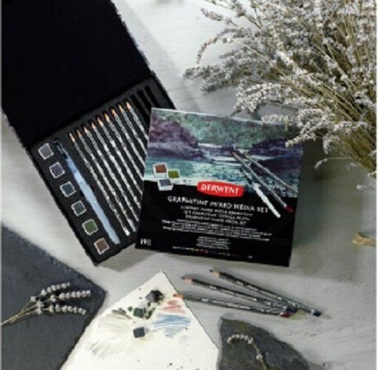 Derwent Graphitint Mixed Media Set - 12 Aquarelpotloden - Multi