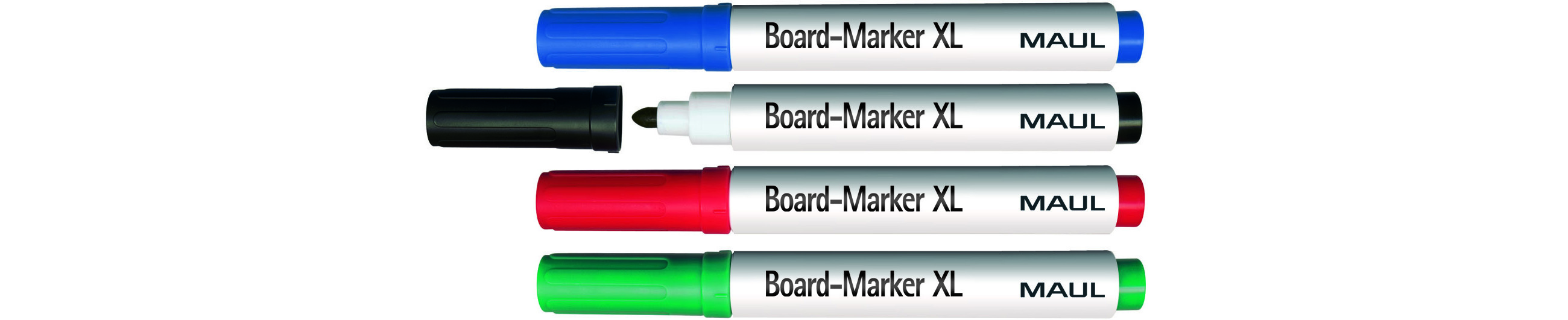 Maul Boardmarker XL, ronde punt 2-2,5 mm, gesorteerd, 4 kleuren, droog afwasbaar, 4 stuks