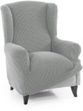 FAVERTI Superelastische fauteuilhoes voor vleugelfauteuil, 1-zits, 70 tot 100 cm, model Novelle, lichtgrijs