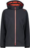 CMP Dames wandeljas met rits en capuchon, antraciet/papavero, XL