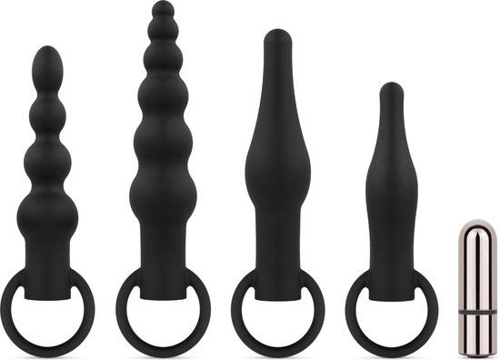 EasyToys EQOM Purchasing B.V. Anaal Plug Set Met Bullet Vibrator - Zwart