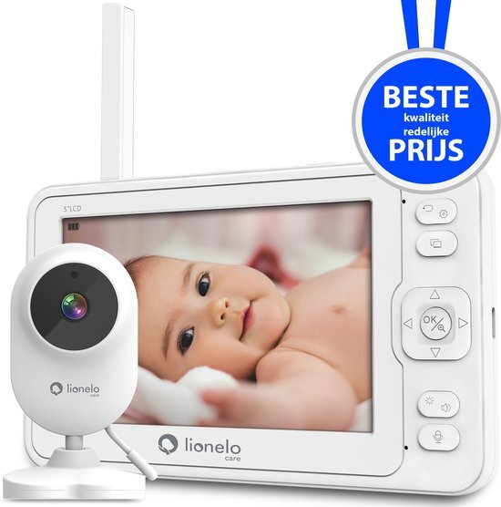 Lionelo Babyline 6.2 Elektronisch kindermeisje met Full HD-display, 5 inch bereik, tot 200 meter, bidirectionele communicatie, nachtmodus, alarmsignaal, bewegings- en temperatuursensor