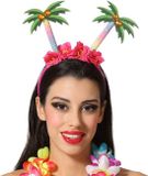 Atosa Carnaval verkleed Tiara/diadeem - Palmbomen en bloemen - dames - Tropische Hawaii thema