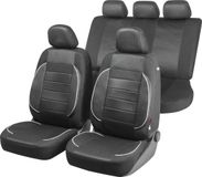 Walser ZIPP-IT Premium Autostoelhoes - set - 2 stoelbeschermers voor voorstoel - 1 stoelbeschermer voor achterbank - zwart