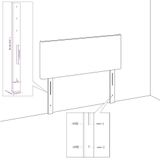 VidaXL Hoofdbord & Voeteneind Donkergrijs Polyester/Hout 2030x160x780-880 mm