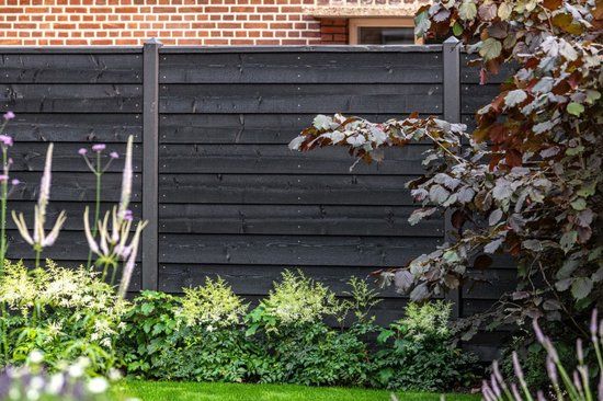 Merkloos Tuindeco Zweeds rabat Eco Noord-Europees vuren zwart gespoten 1,1/2,2x19,5x420 cm