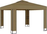 vidaXL Prieel met dubbel dak 180 g/m² 3x3x2,7 m taupe