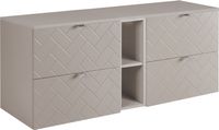 Armoire de salle de bain Cachemire avec poignée argentée / avec plateau, largeur 140 cm