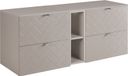 Armoire de salle de bain Cachemire avec poignée argentée / avec plateau, largeur 140 cm