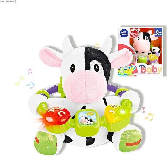 4KidsOnly Reig Muzikale Knuffel Koe 20 cm