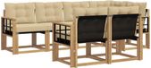 vidaXL Buiten bankenset 7 st Wit en Beige