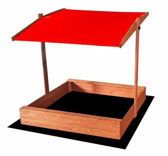 Viking Choice Zandbak - met deksel en dak - hout - 120x120 cm - rood