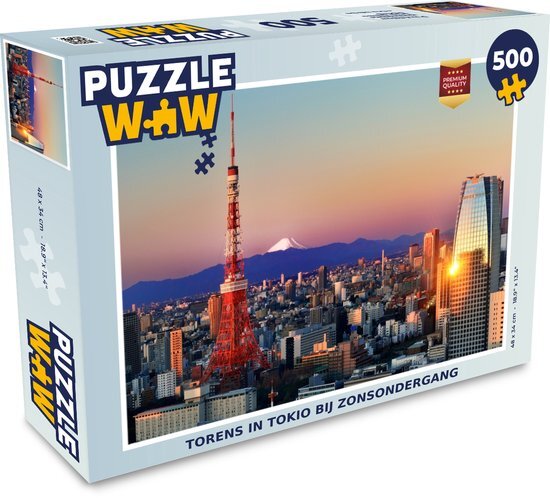 MuchoWow Puzzel Torens in Tokio bij zonsondergang - Legpuzzel - Puzzel 500 stukjes