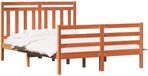 vidaXL Bedframe met hoofdeinde Wasbruin 140 x 200 cm