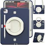Hoesje iPad Mini 4/iPad Mini 5 7,9 inch hoes, robuuste hoes met draaibare standaard, schouderriem, stootvast, voor iPad Mini 2015/iPad Mini 2019