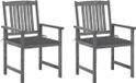 vidaXL Tuinstoelen 2 st met kussens massief acaciahout grijs