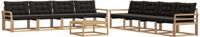 vidaXL - Acacia Hout - Bank loungeset - 8 zitplekken - Wit en zwart