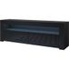 Muebles Bonitos - Meuble TV Aker Noir Brillant avec LED 140x50x35cm