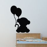 Ambiance Sticker Schoolbordsticker - uitwisbare zelfklevende muurstickers - TEDDYBEER MET BALLONNEN - 55x40cm