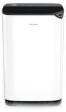 Brandson Déshumidificateur électrique, 20 litres par jour, avec compresseur, adapté aux pièces jusqu'à 40 m², 460 W, réservoir de 2,2 litres, séchage du linge, minuterie 24 heures, tuyau de vidange, roulettes, couleur blanc et noir