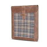 Londo iPad Pro 12.9 Case 2020 - Genuine Top Grain Leather iPad Case with Woven Garment Design for 2018-2020 iPad Pro 3rd & 4th Generation - Compatible with All 12 Inch Tablets - Cinnamon (Mink)
