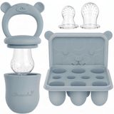 Broemba Fruitspeen & IJsblokjesvorm - Baby Speen met Bijtring - 100% Siliconen - 3 Speenmaten S/M/L - BPA-vrij - 4+ maanden - Blauw