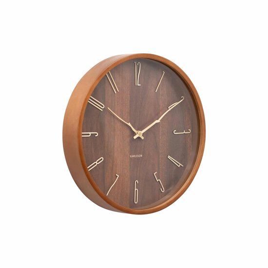 Karlsson Wandklok Rama - Donker hout - Ø30cm