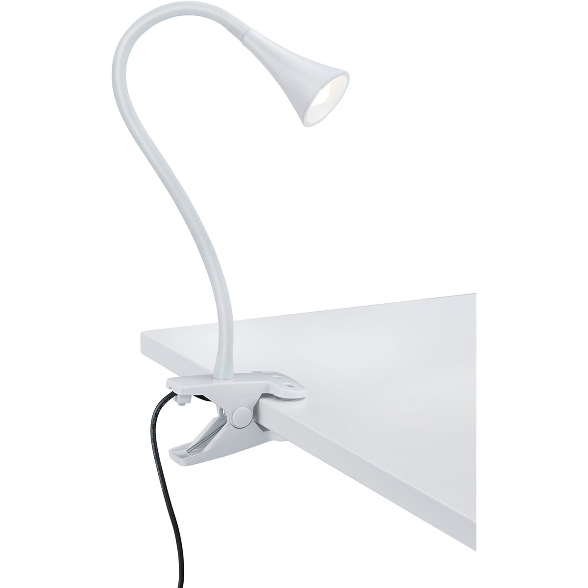 BES LED LED Klemlamp - Trion Vipa - 3W - Warm Wit 3000K - Glans Wit - Kunststof