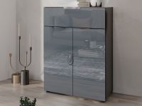 Oaklair Commode OAKLAIR 2 portes et 1 tiroir graphite/gris brillant