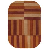 Flair Rugs laagpolig ovale wollen vloerkleed met print 290x200 cm - terra