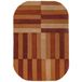 Flair Rugs laagpolig ovale wollen vloerkleed met print 290x200 cm - terra