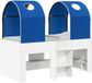 vidaXL Bed met Tunnel 3 st Wit en Blauw Bewerkt hout