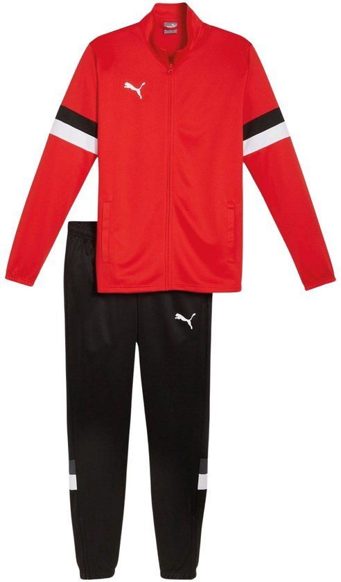 Puma TeamRISE Trainingspak Junior Rood/Zwart/Wit