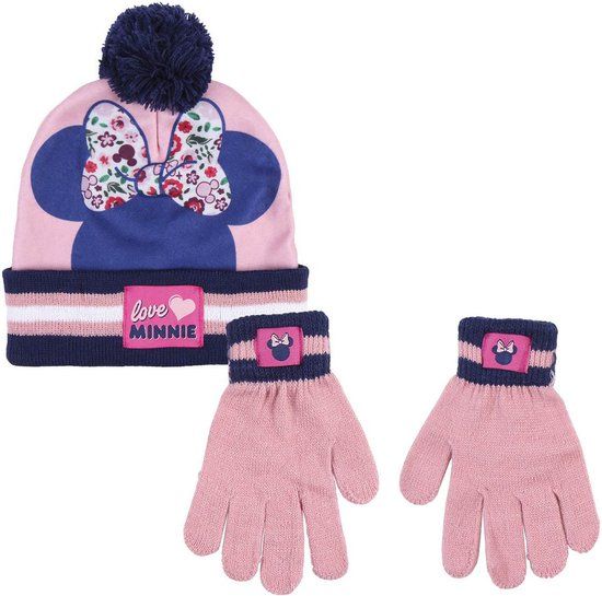 Minnie Mouse Winter Set voor Kinderen - Muts & Handschoenen - Roze