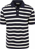Gant Poloshirt Stripe Donkerblauw (navy) Wit - Maat L - Heren