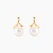 Boucles d'oreilles pendantes Campanule or jaune perle de culture