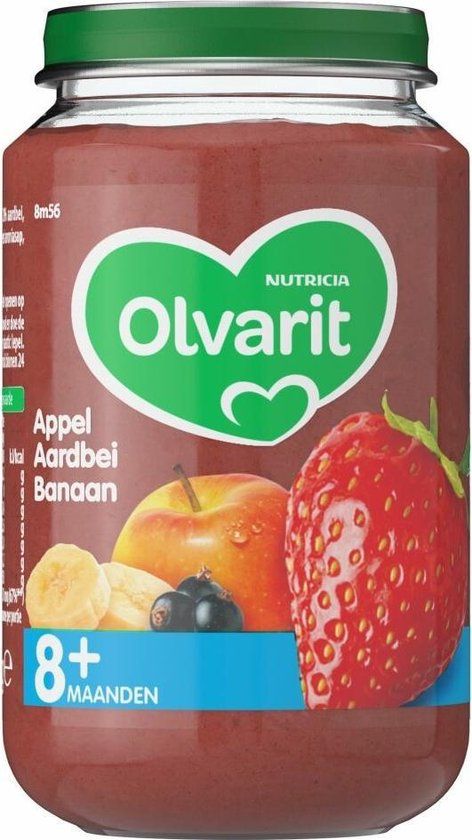 Olvarit Fruithapje 8m Appel Aardbei Banaan 200 gr