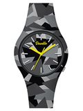 RELOJ Doodle Watch 39 mm DO39019 kwartshorloge met grijs camouflagepatroon en siliconen band, Riem