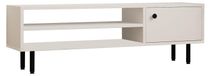 Meuble TV standard, blanc, 120 x 38 x 30 cm, en mélaminé, à fixer au mur, design moderne