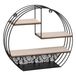 Atmosphera Wandplank/boekenplank Mirna - zwart - metaal/hout - 3 plankjes - 39 x 10 x 36 cm