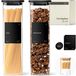 Boîte de conservation Boîtes de conservation - 2 x 1800 ml - Carré avec couvercle - Verre - Hermétique - Empilable - Avec étiquettes